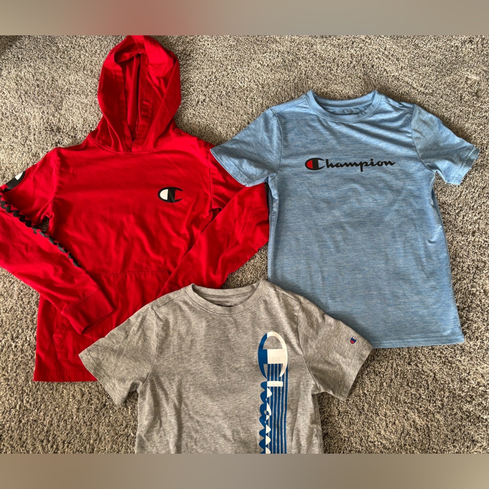 Champion Kids Short Sleeves, Long Sleeve Shirts Size 10/12 M